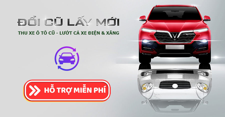 Banner khuyến mãi đổi xe cũ lấy mới VinFast - hỗ trợ miễn phí thủ tục