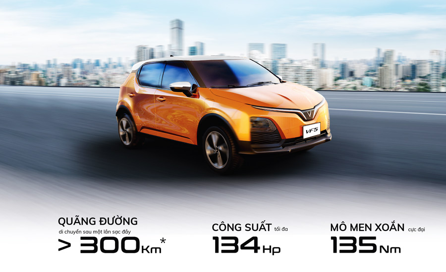 Động cơ điện VinFast VF5 Plus 134 mã lực – chế độ lái Eco và Sport, dẫn động cầu trước FWD