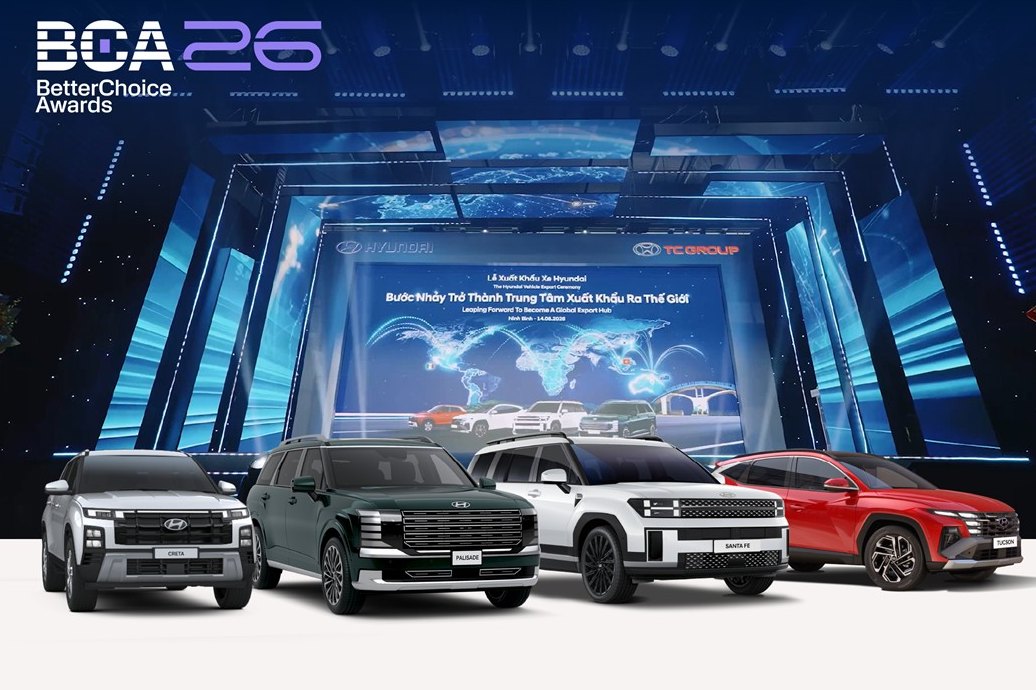 Bốn mẫu Hyundai Creta, Palisade, Santa Fe, Tucson tại sự kiện xuất khẩu xe sang Mexico và Australia