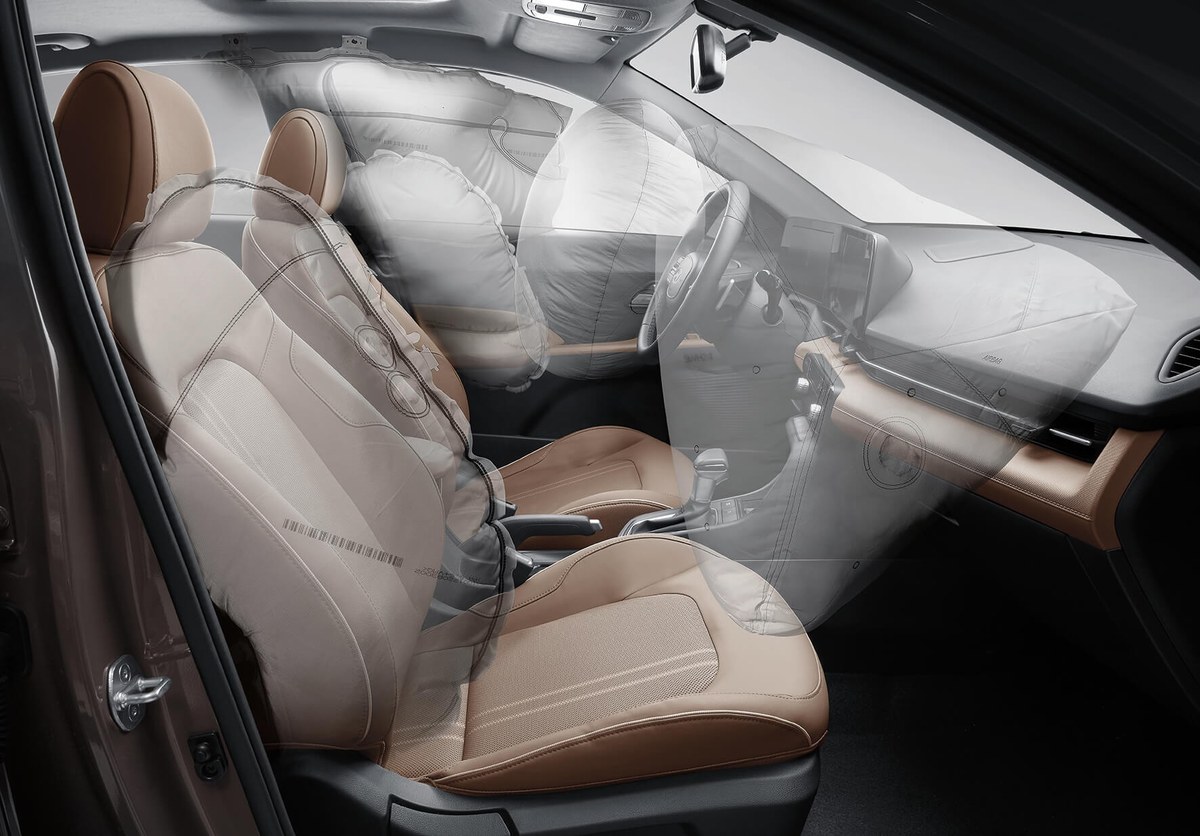 Minh họa hệ thống 6 túi khí bên trong New Hyundai Accent